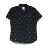 Navy Print Short Sleeve Button Down