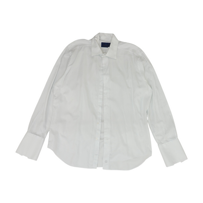 White Solid Long Sleeve Button Down