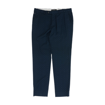 Navy Geometric Regular Pants