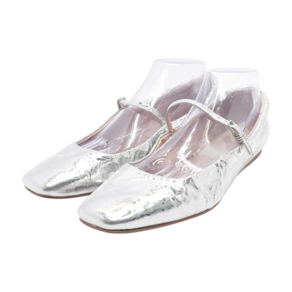 Silver Slip-On Flats