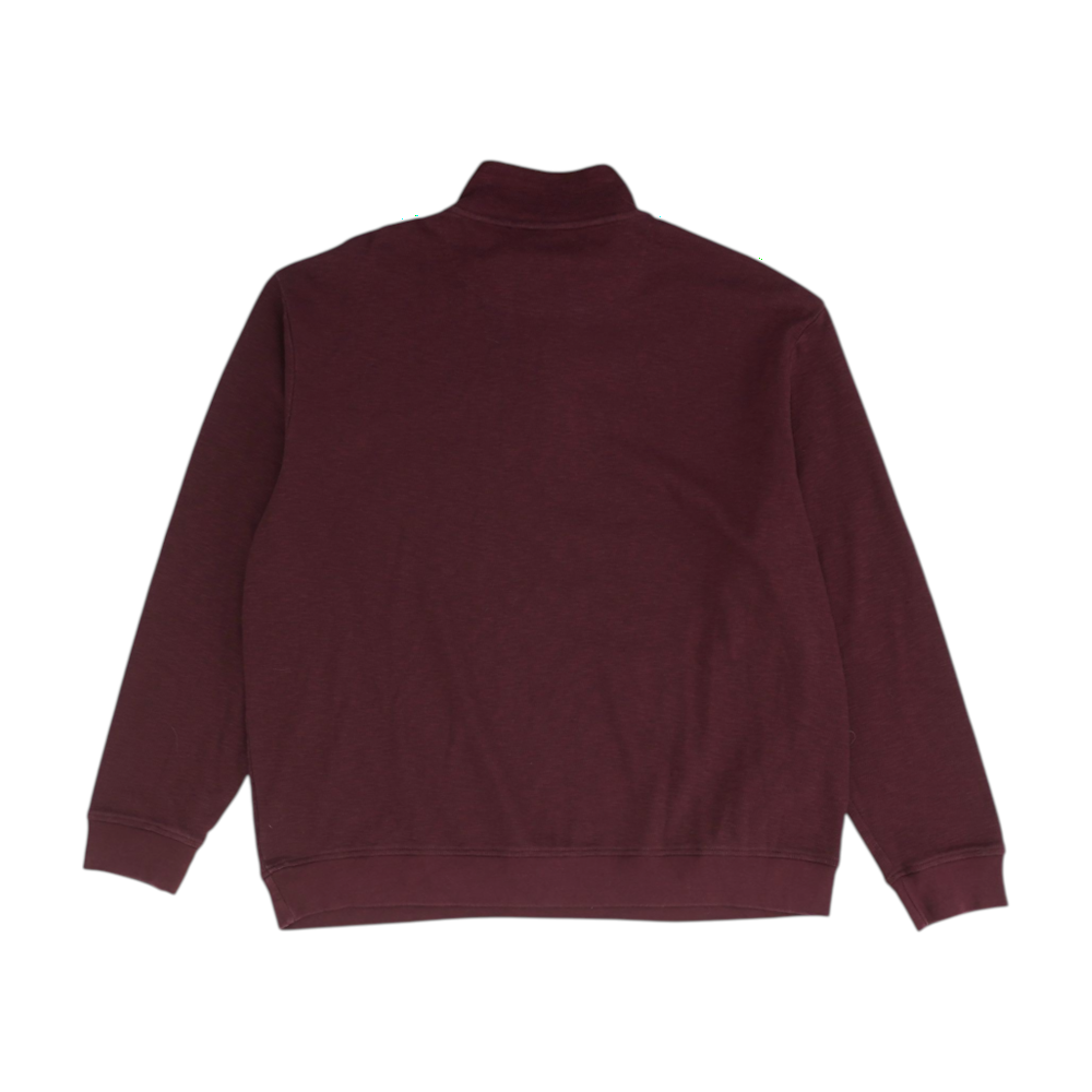 John Bartlett Maroon Solid 1/4 Zip Pullover – Image 2