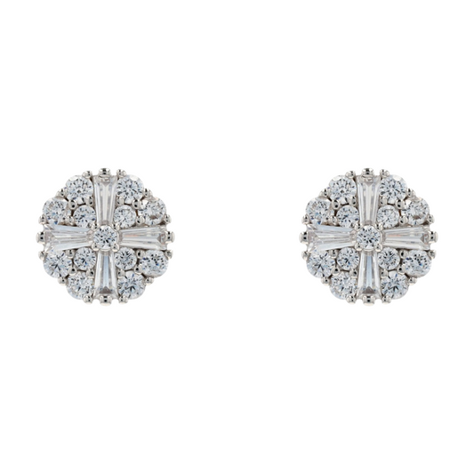 Sterling Silver Cubic Zirconia Stud Earrings
