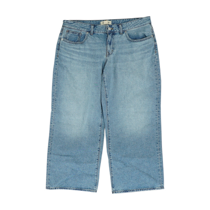 Blue Petite Wide Leg Jeans