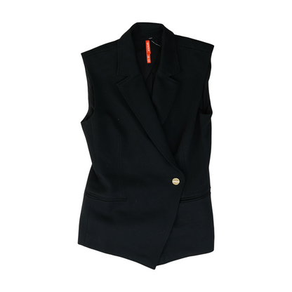 Black Solid Casual Vest