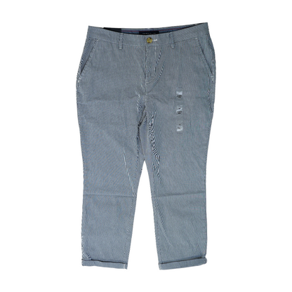 Blue Striped Slim Pants