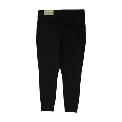 Black Solid Chino Capris