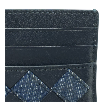 Intrecciato Denim Leather Card Case