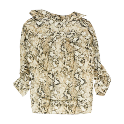 Beige Animal Print Button Down
