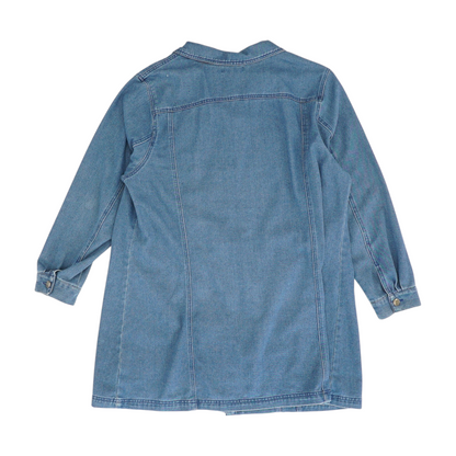 Blue Plus Solid Denim Coat