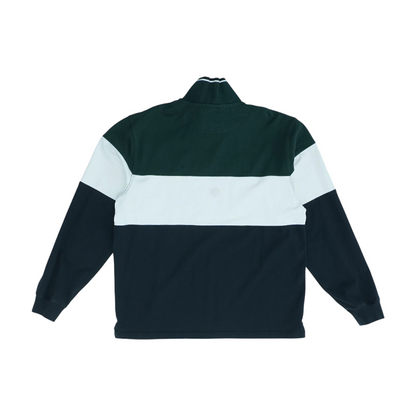 Green Color Block 1/4 Zip Pullover