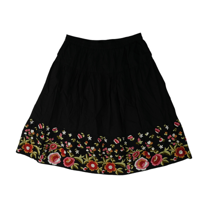 Black Plus Floral Maxi Skirt