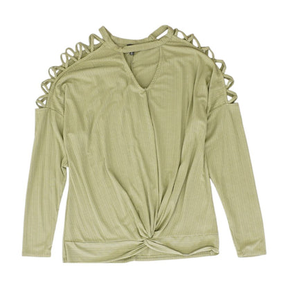 Olive Solid Long Sleeve Blouse