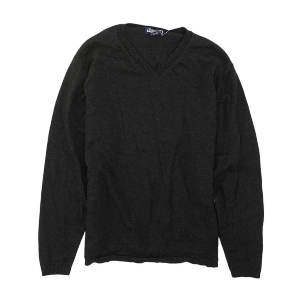 Black Solid Pullover Sweater