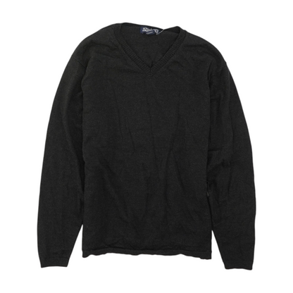 Black Solid Pullover Sweater
