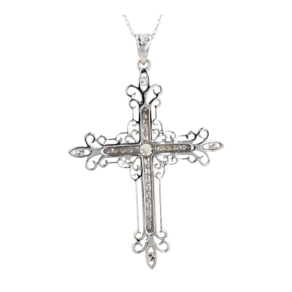 1/2 ctw 14K White Gold Diamond Pendant Necklace