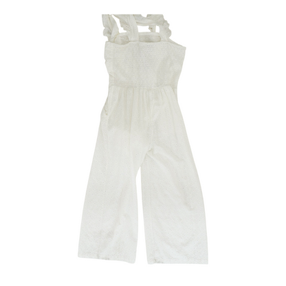 White Polka Dot Sleeveless One-Piece