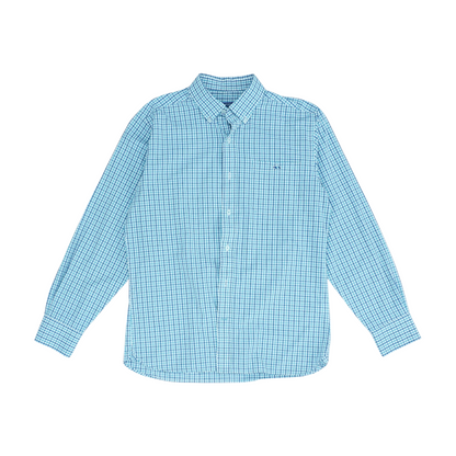 Blue Plaid Long Sleeve Button Down