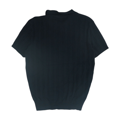 Black Solid Short Sleeve Polo
