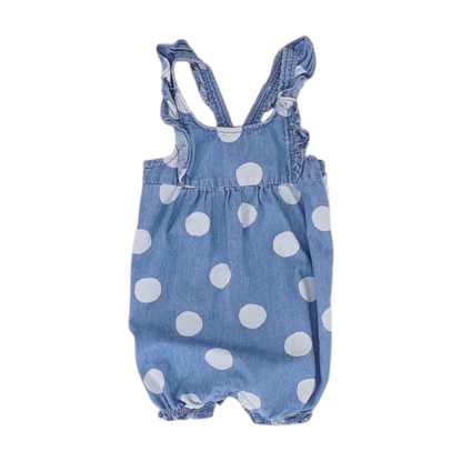Blue Polka Dot Sleeveless One-Piece