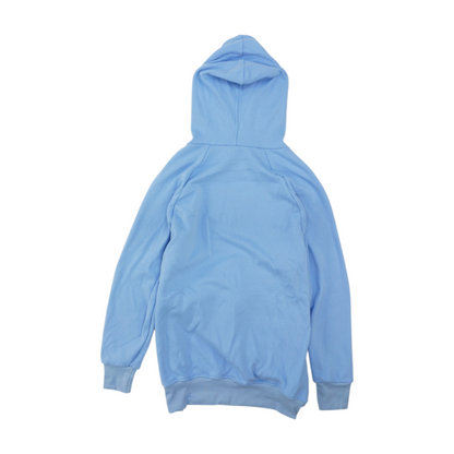 Blue Solid Hoodie Pullover