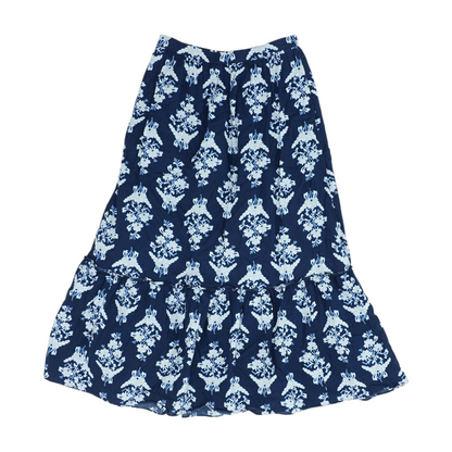 Navy Floral Midi Skirt