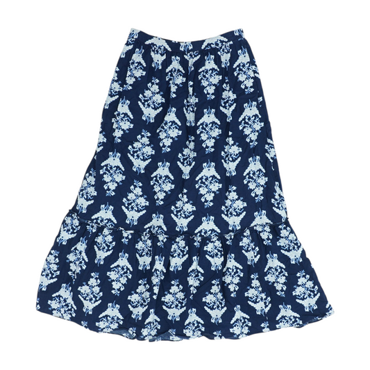 Navy Floral Midi Skirt