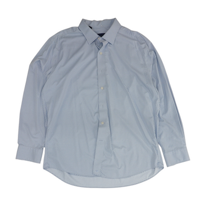 Blue Polka Dot Long Sleeve Button Down