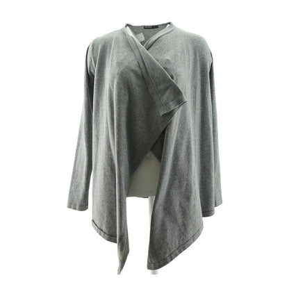 Gray Solid Cardigan Sweater