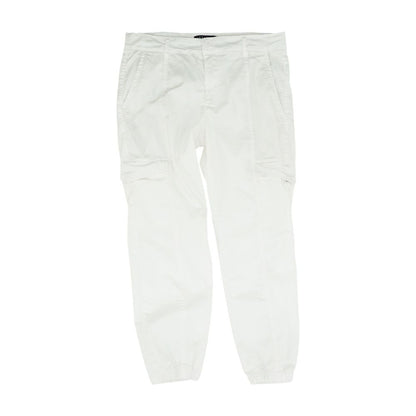 White Solid Cargo Pants
