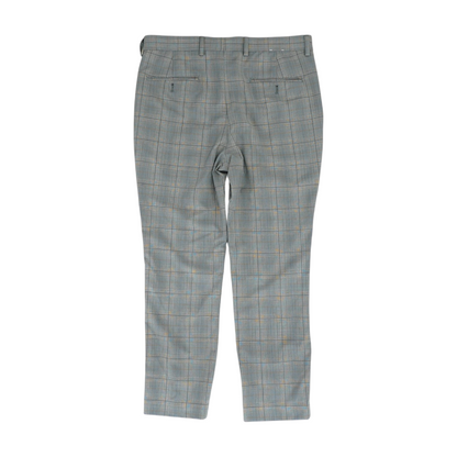 Gray Plaid Regular Pants