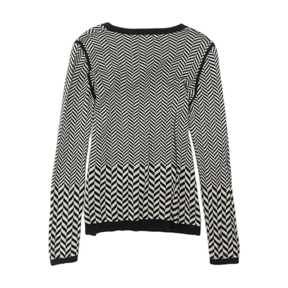 Black Chevron Pullover Sweater