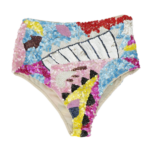 Multi Abstract Knit Shorts