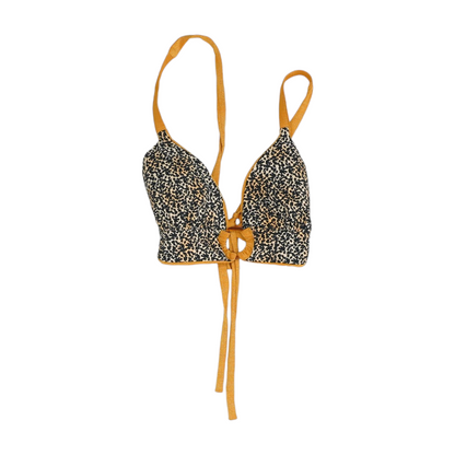Beige Plus Animal Print Swim Top