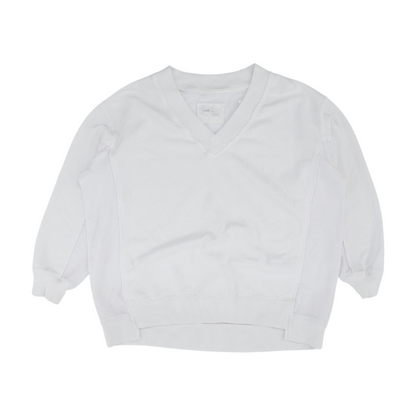White Solid Sweatshirt Pullover