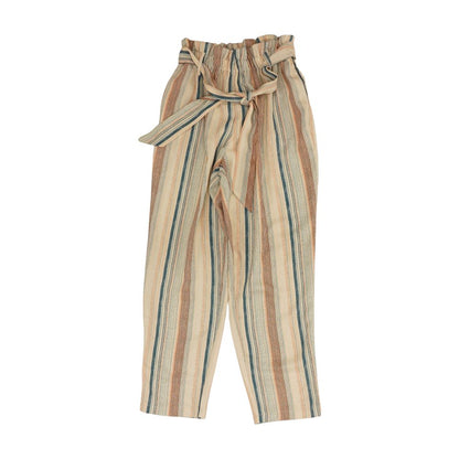 Beige Striped Pants