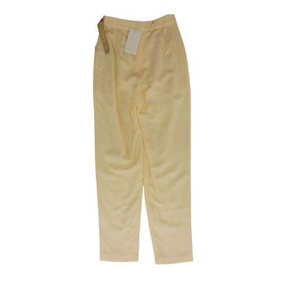 Yellow Solid Dress Pants