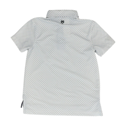 White Print Short Sleeve Polo