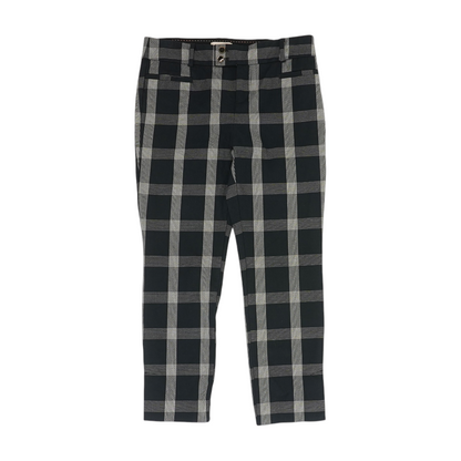 Navy Plaid Chino Capris