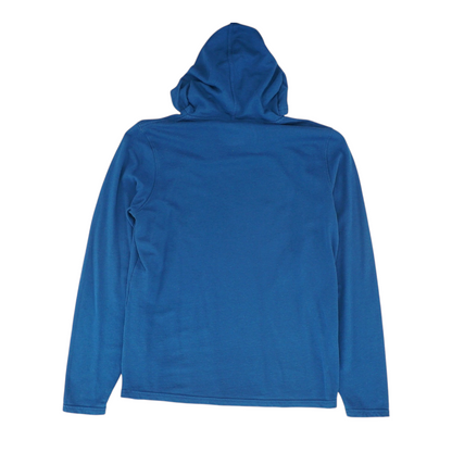 Blue Solid Hoodie Pullover
