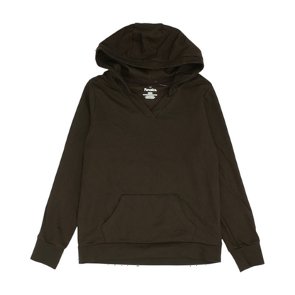 Brown Solid Hoodie Pullover