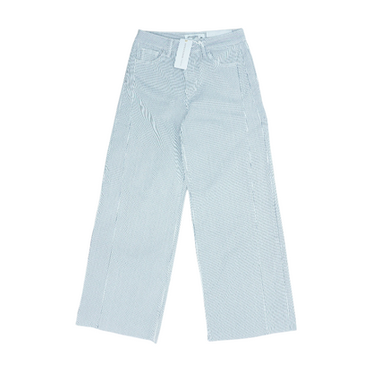 White Striped Wide Leg Jeans