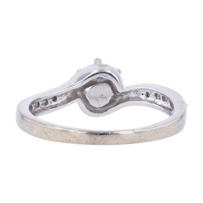 1/8 ctw 10K White Gold Diamond Engagement Ring