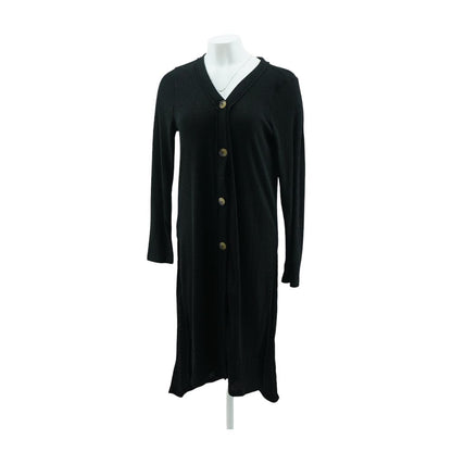 Black Solid Midi Dress