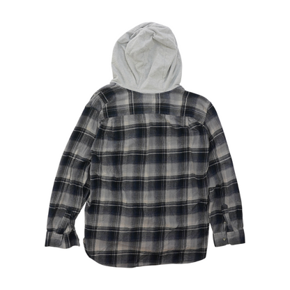 Gray Plaid Flannel Button Down