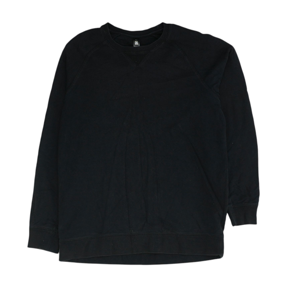 Black Solid Sweatshirt Pullover