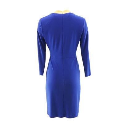 Navy Solid Midi Dress