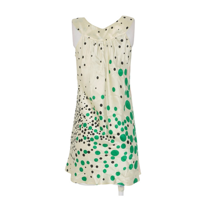 Beige Polka Dot Mini Dress