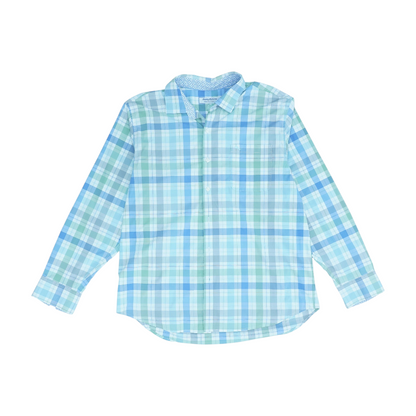 Blue Plaid Long Sleeve Button Down