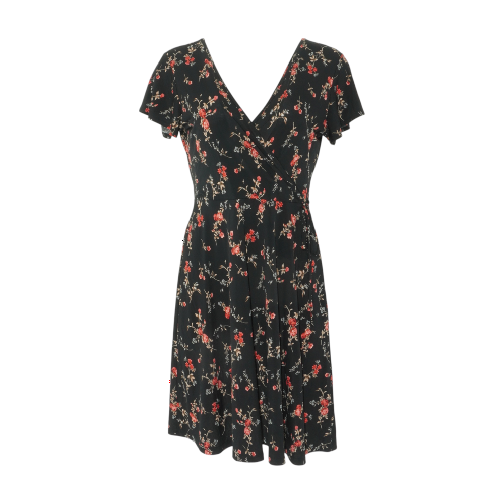 Black Floral Midi Dress