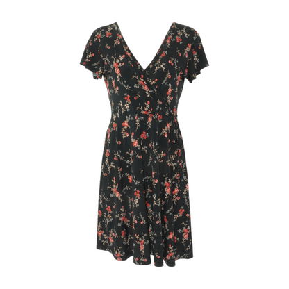 Black Floral Midi Dress